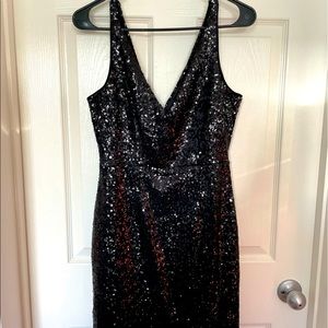 Black sequin mini dress